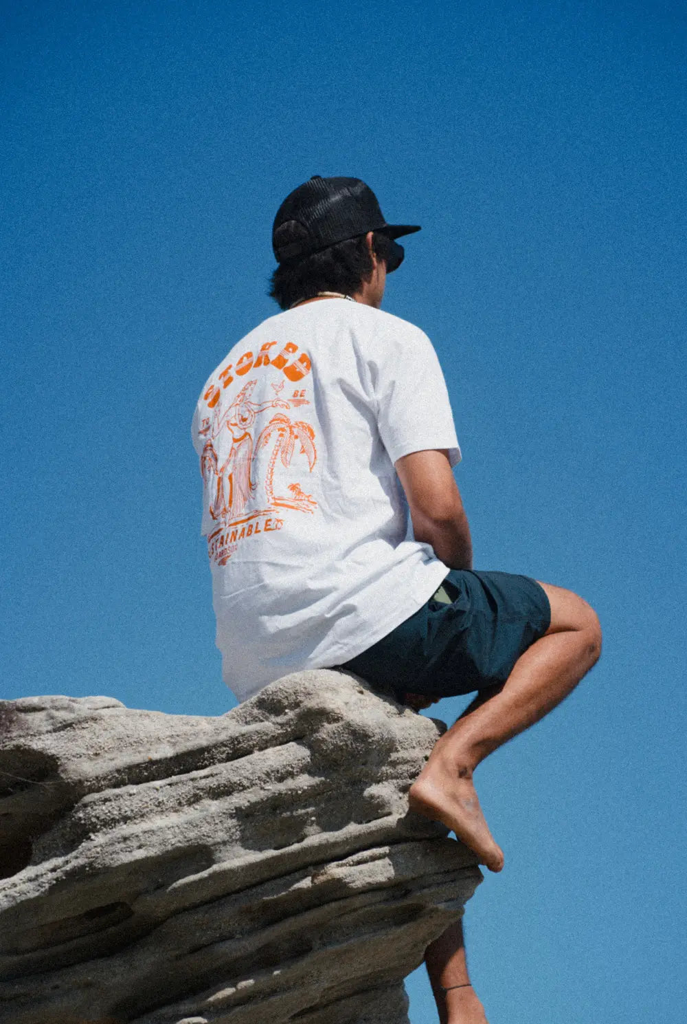 Stoked to Be Sustainable” T-Shirt | Retro Eco Surf Tee Australia BOARDSOX® Australia