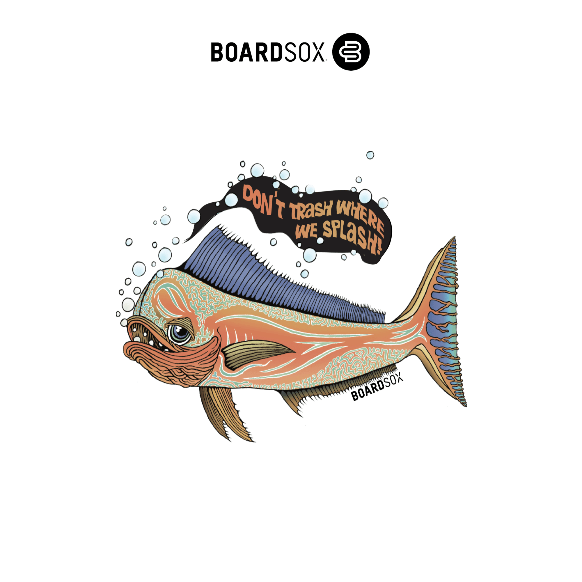 Boardsox - Don't Trash Where We Splash - T Shirt š Climate Neutral - BOARDSOXĀ® AustraliaClothing