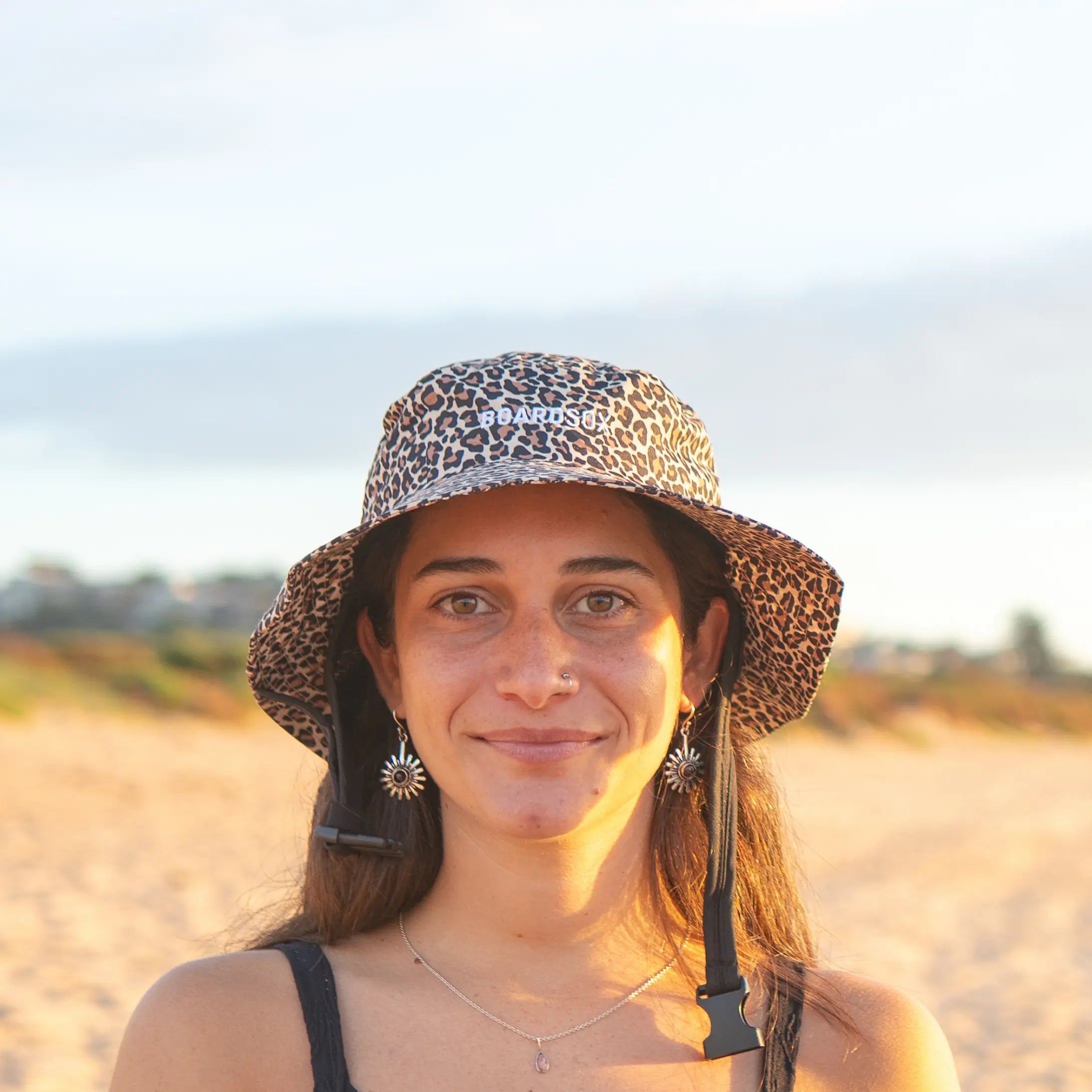 Boardsox “Jaxie” Leopard Surf Hat + Hard Shell Insert - BOARDSOX®Hat