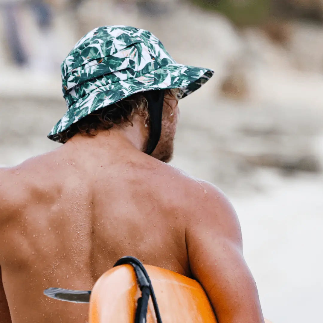 Green Leaf Boardsox Buket Surf Hat + Hard Shell Insert - BOARDSOX®Hat
