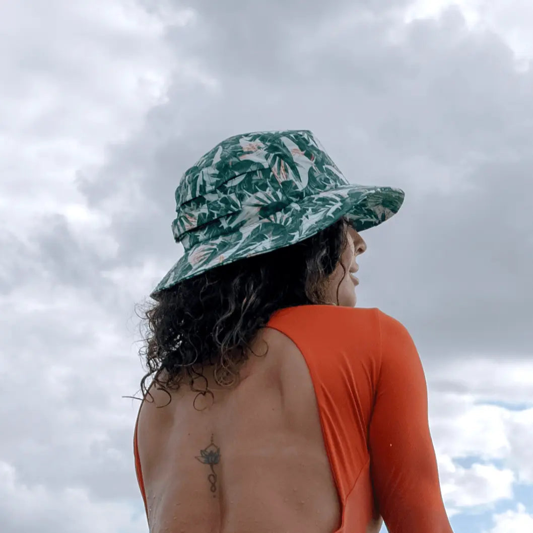 Green Leaf Boardsox Buket Surf Hat + Hard Shell Insert - BOARDSOX®Hat
