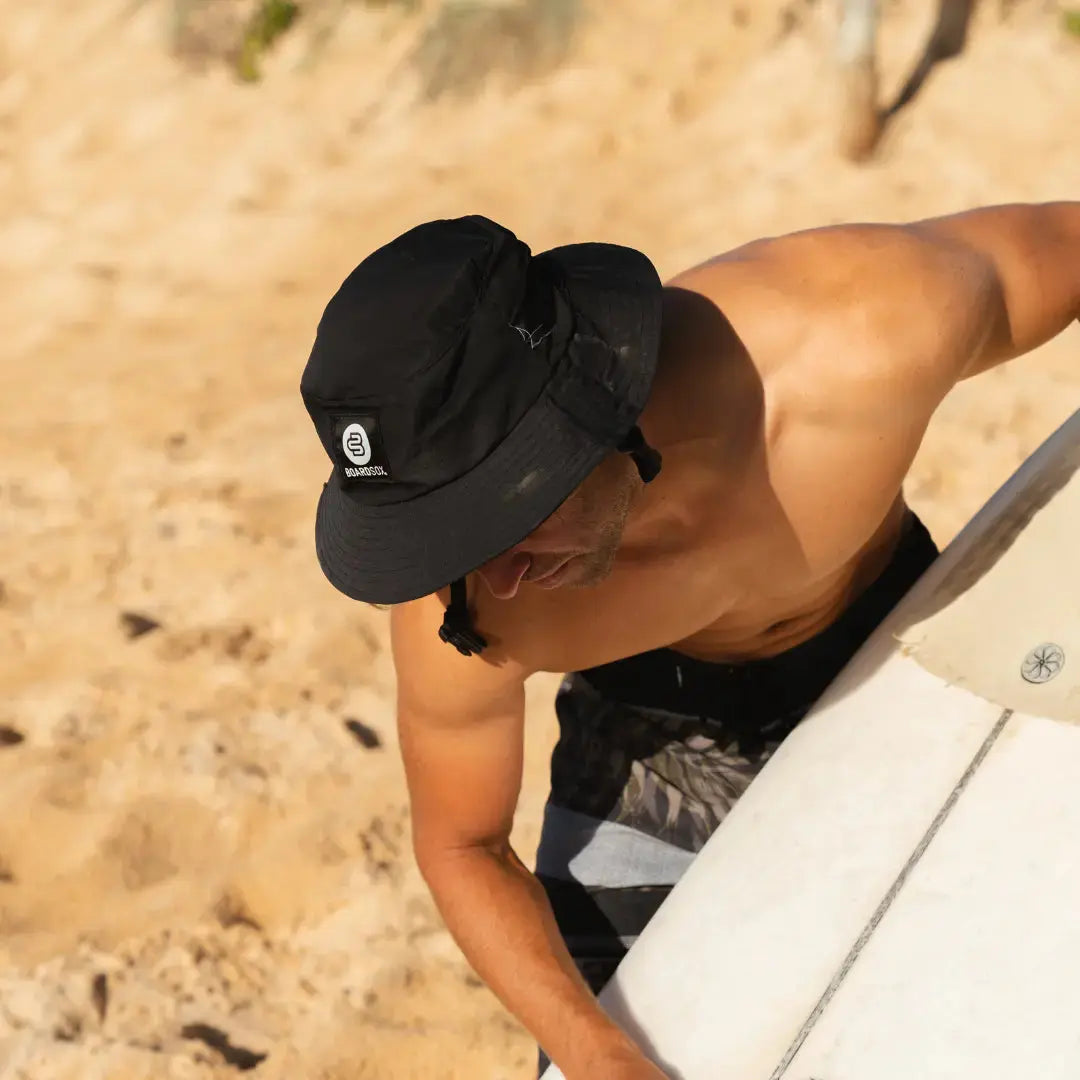 Black - Boardsox Bucket Surf Hat + Hard Shell Insert - BOARDSOX®Hat