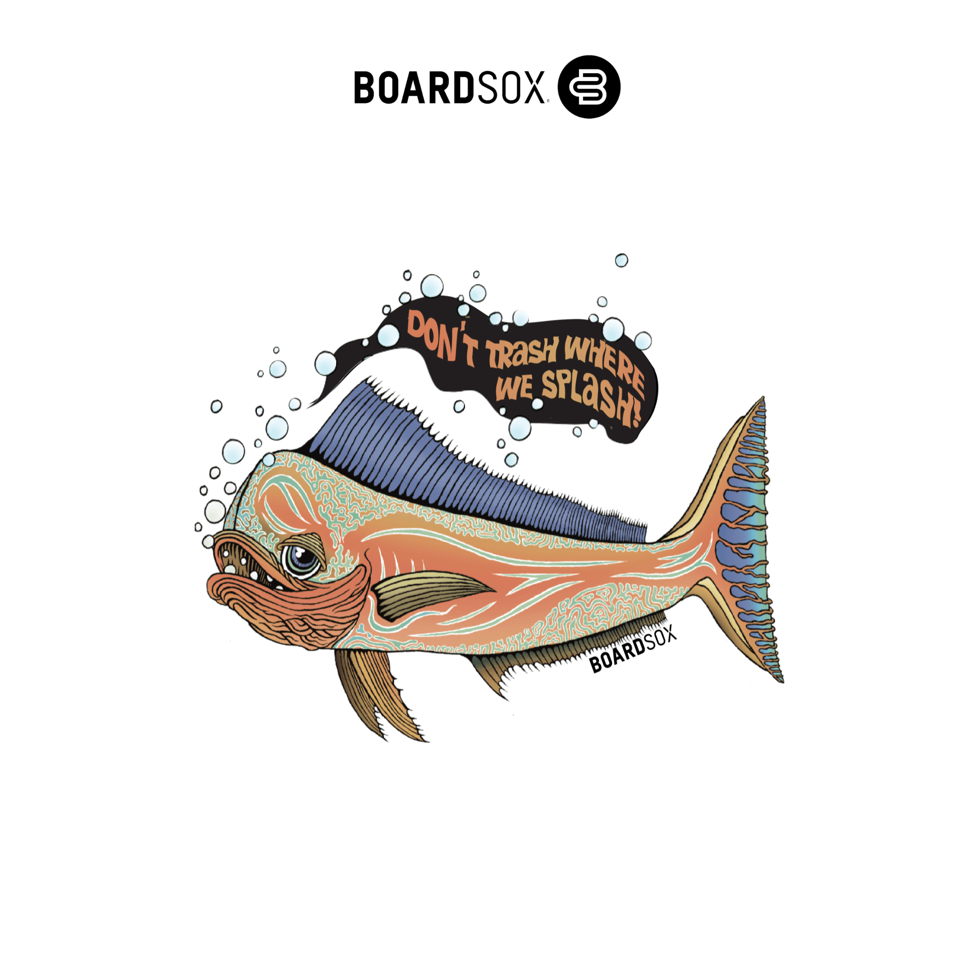 Boardsox - Don't Trash Where We Splash - T Shirt 🌏 Climate Neutral - BOARDSOX® AustraliaClothing
