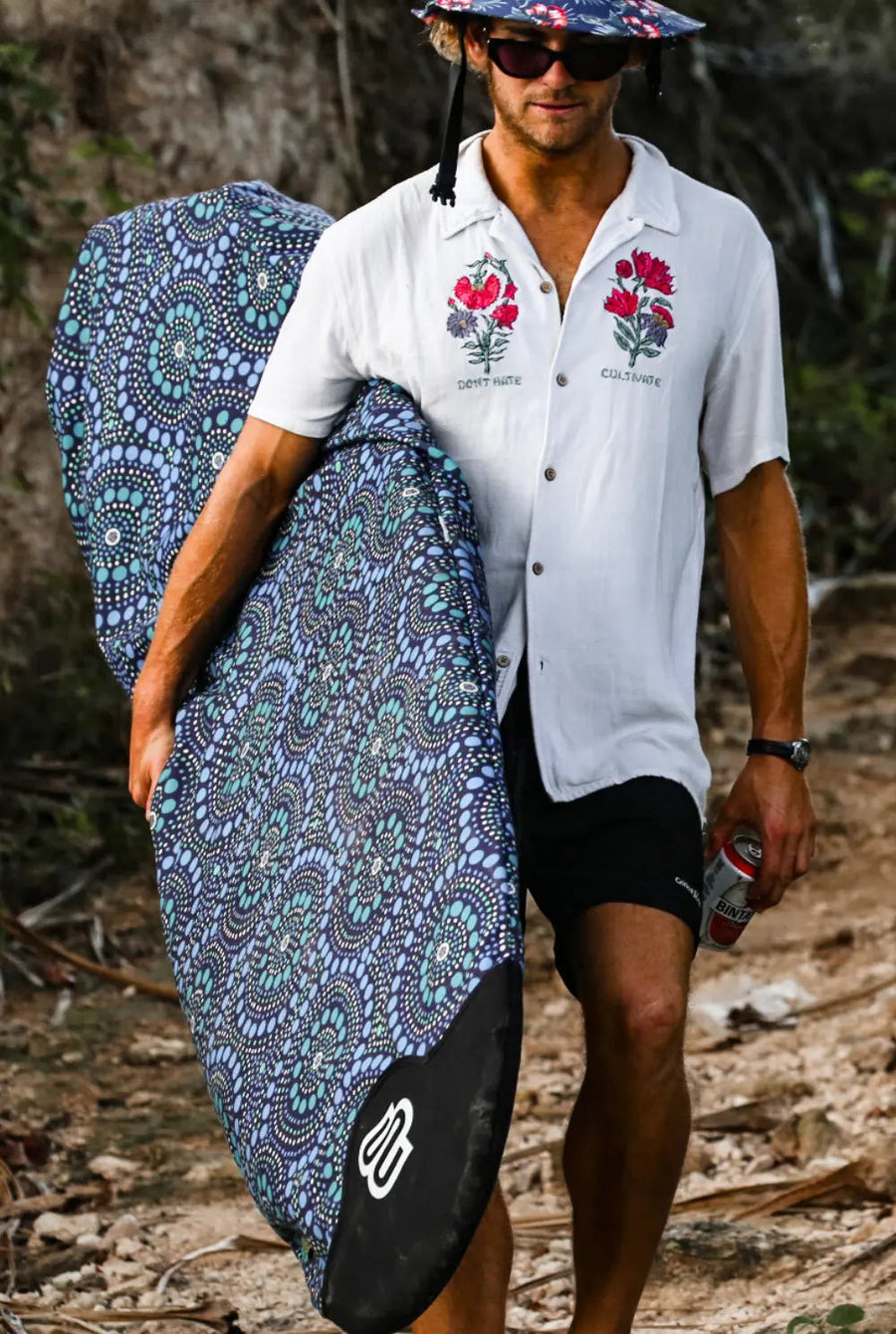 Bombora surfboard cover in 14oz recycled canvas by Boardsox