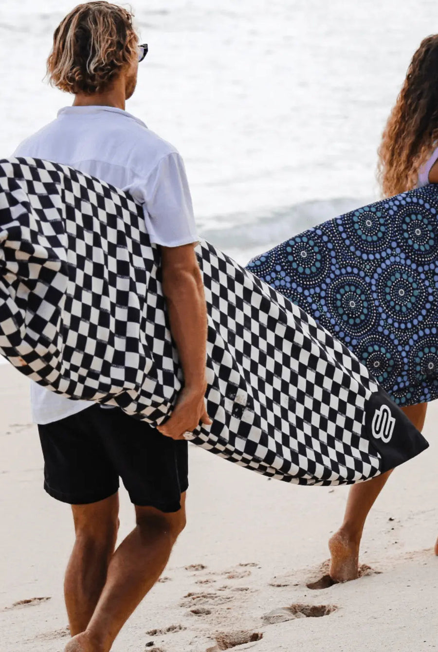 Checks Boardsox canvas surfboard cover, handmade in Ocean Grove