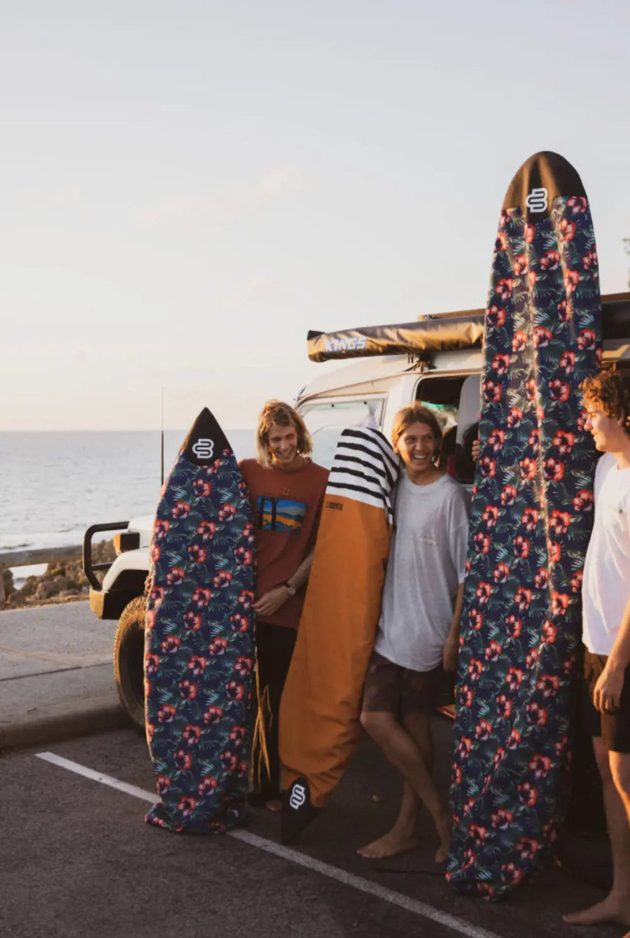 Hawaiian canvas surfboard cover, wax and water resistant both faces