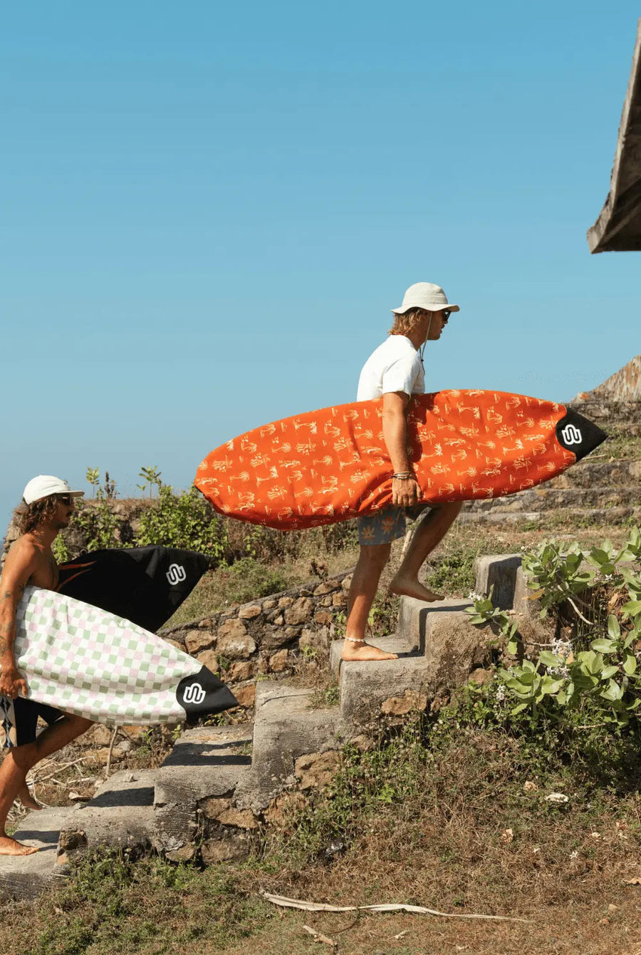 Hula Lula canvas surfboard cover, wax and water resistant both faces