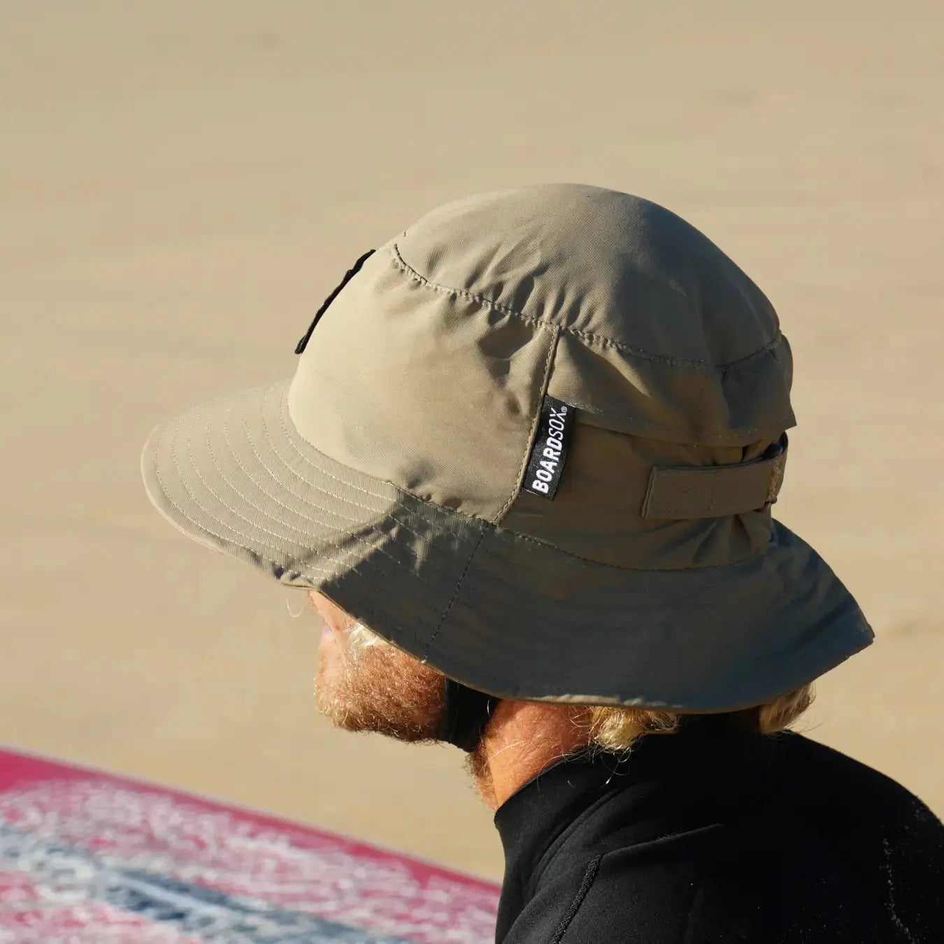 Khaki Boardsox Surf Hat + Hard Shell Insert - BOARDSOX®Hat