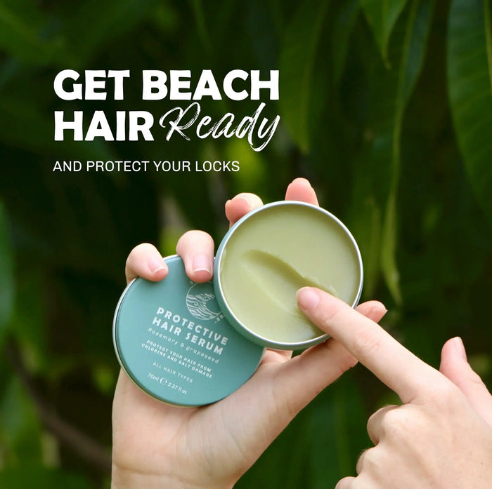 Protective Hair Serum 2-in-1 serum and mask shielding hair from chlorine and salt damage!