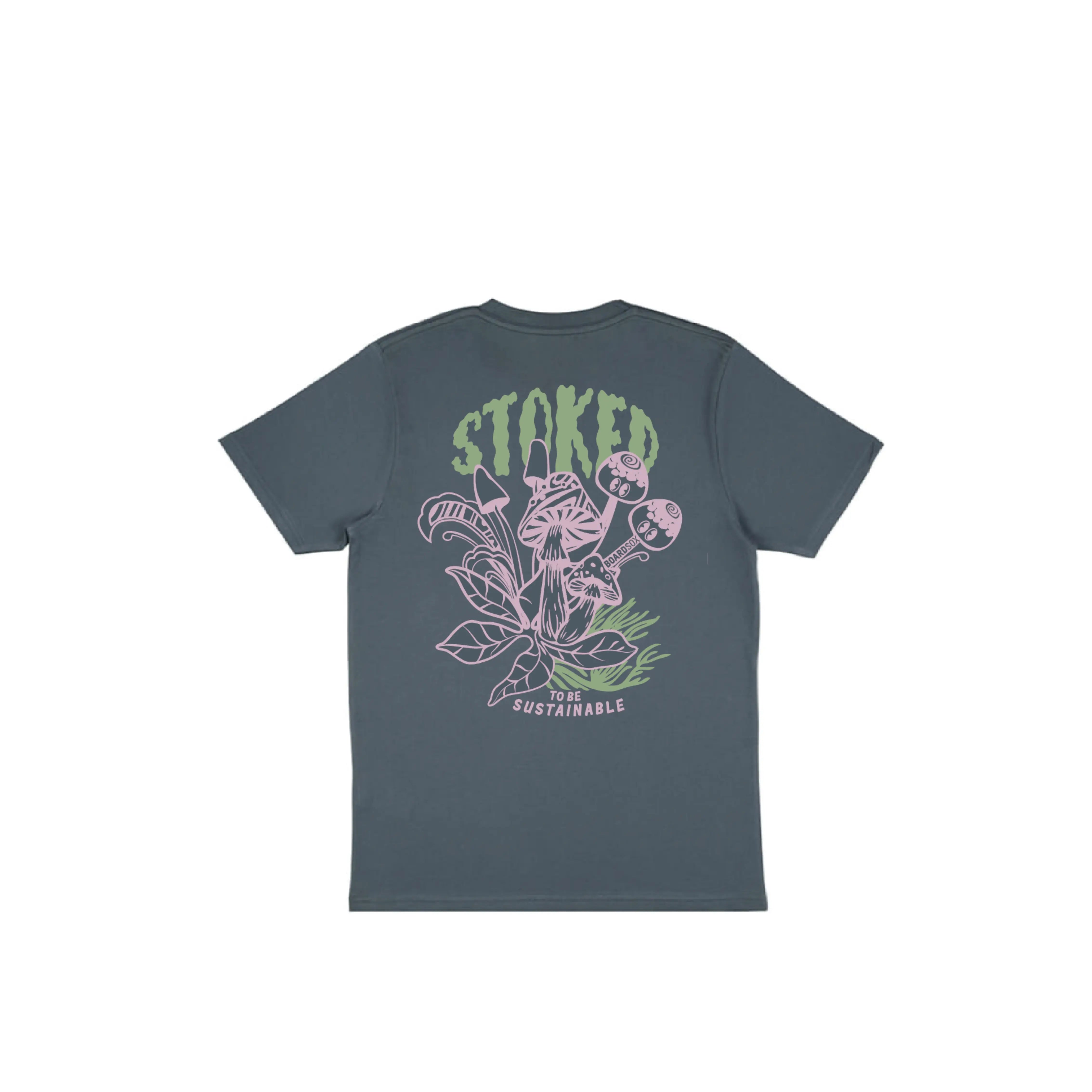 Stoked To be Sustainable T-Shirt - Charcoal - BOARDSOX®Clothing