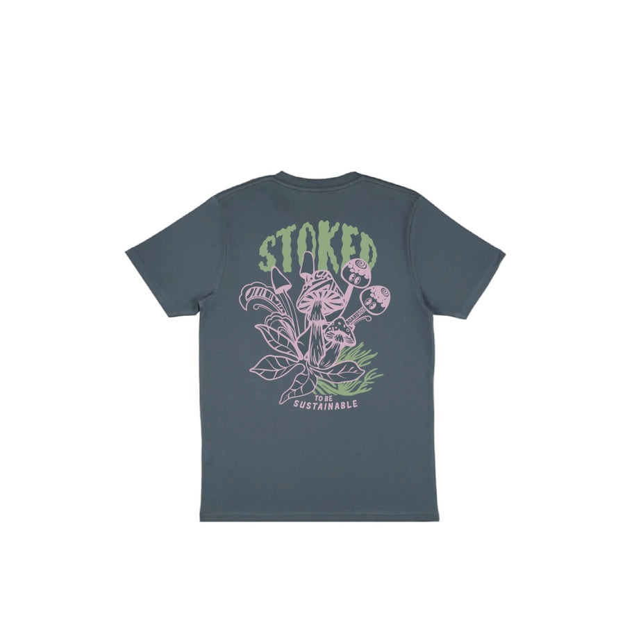 Stoked To be Sustainable T-Shirt - Charcoal - BOARDSOX®Clothing