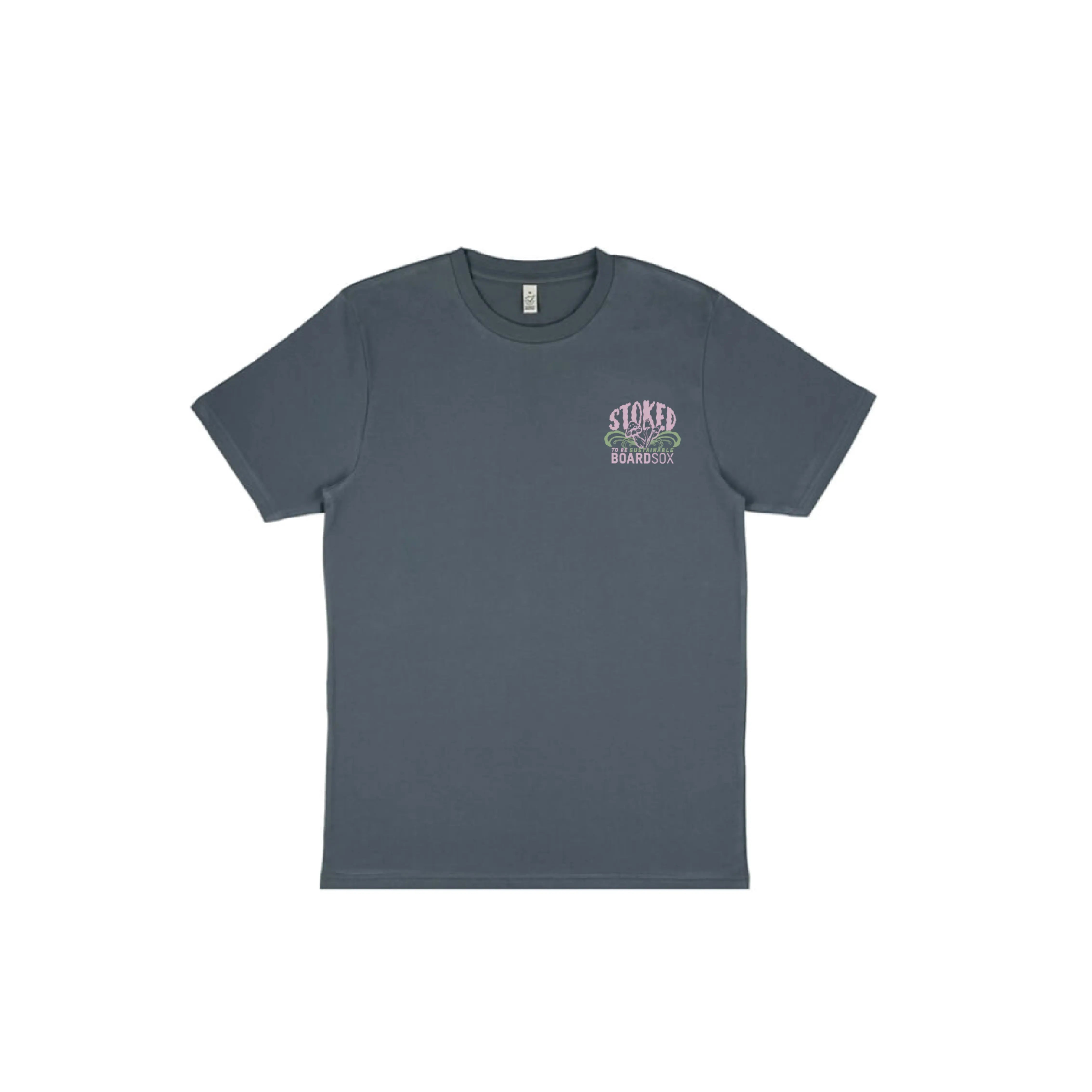 Stoked To be Sustainable T-Shirt - Charcoal - BOARDSOX®Clothing