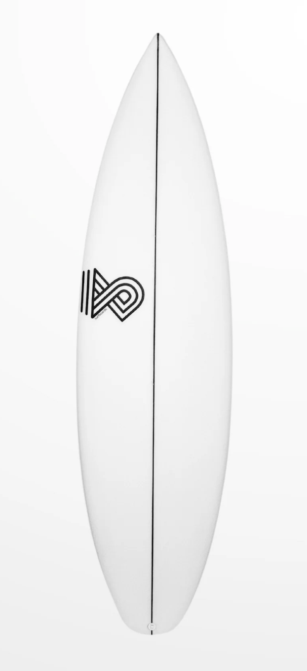 Surfboard side view showing thickness